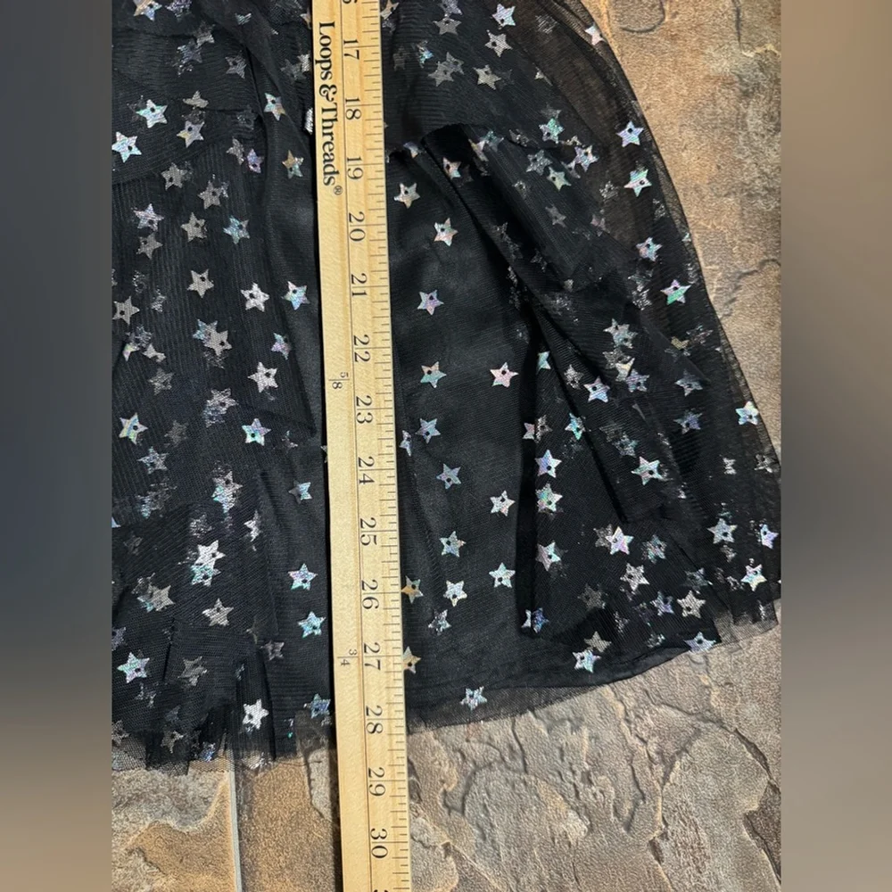 Kandy Kiss Black Star Print Ruffle Tulle Dress Girls Size L (10/12)